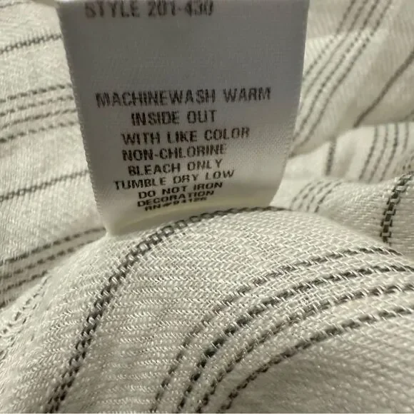 CP Shades Pia Linen Sleeveless Top Pin-tucks White/Gry Sz-M - Picture 7 of 9